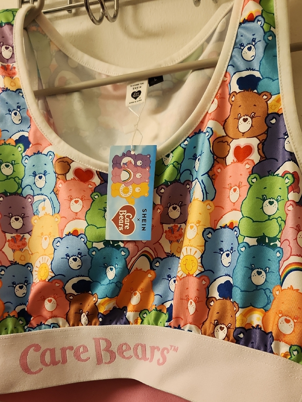 Shein × Care Bears Rainbow Multicolor Logo Elastic Crop Top Size L - Picture 4 of 7